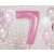 Light pink number 7 foil balloon, 92 cm, party decoration