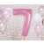 Light pink number 7 foil balloon, 92 cm, party decoration