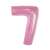 Light pink number 7 foil balloon, 92 cm
