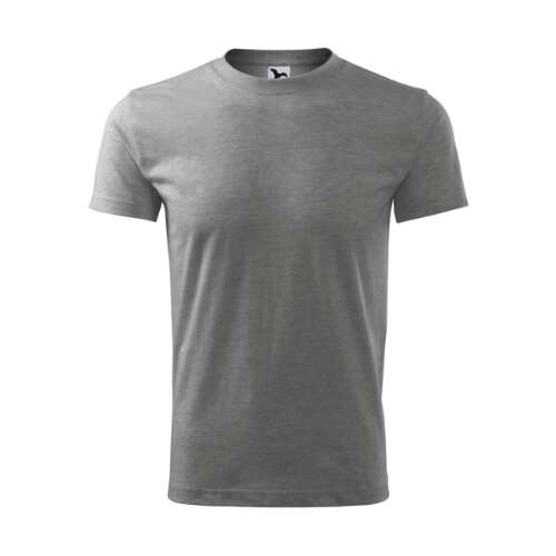 Malfini Classic New unisex pamut póló sötétszürke melírozott, M méret - Malfini