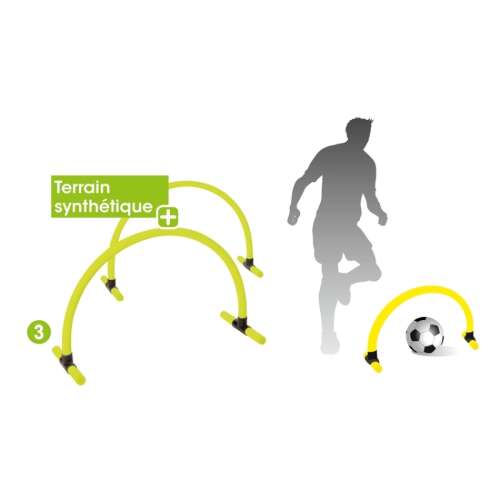 Tremblay ívelt passz gát, sárga, 3 db-os csomag, foci edzőeszköz - Sport és mozgás eszköz