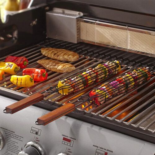 Zöldségek és hús grillezése Grill Saslik Sütőkosárral egy BBQ grillen - Grill eszköz