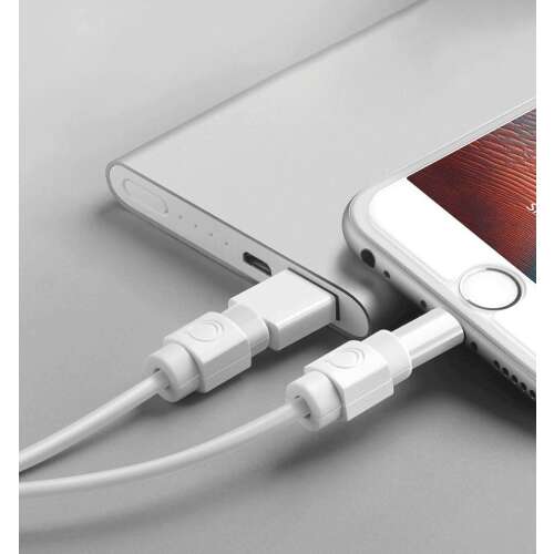 iPhone töltőkábel védő, 6 darabos, fehér, megvédi a töltőkábelt a sérüléstől - Kábel és tartozék