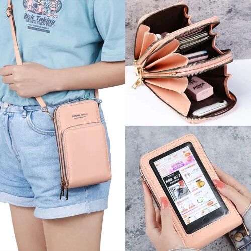 Forever Lovely Női Mobiltáska - Cipzáras Crossbody Táska