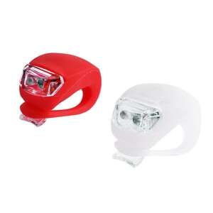 Set de 2 lumini de bicicletă impermeabile din silicon, un far roșu spate și un far alb față - Lumini biciclete