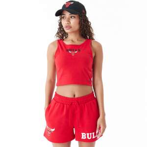 New Era Chicago Bulls Crop Top pentru femei, Roșu - Îmbrăcăminte pentru femei