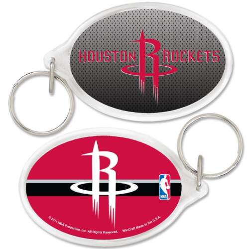 Houston Rockets oval acrylic keychain with team logo, WinCraft