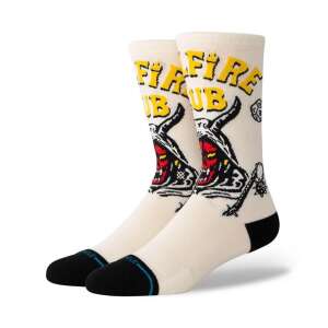 Stance Hellfire Club socks, white with red and yellow design - For man