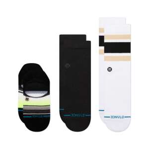 3 pack Stance Icon Series socks for men and women, featuring black, white and striped designs - For man