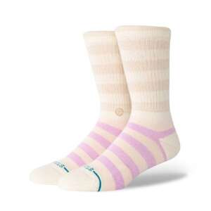 Stance Sherbert Crew socks in white with pink stripes, unisex - For man