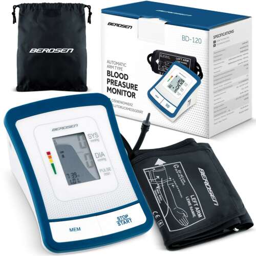 Berdsen BD-120 Automatischer Blutdruckmessgerät für den Arm mit Manschette, Tragetasche und Batterien