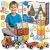 Ricokids Creative Magnetic Building Blocks Set cu șasiu cu roți colorat și funcțional - maro, galben 104795514