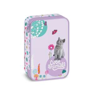 Ars Una Niedliche Tiere Kätzchen Stiftebox, lila mit einem niedlichen Kätzchen-Design - Ars Una Federmappen