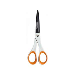 Fiskars Non-Stick 17cm Schere mit Titanbeschichtung, weiß und orange - Scheren