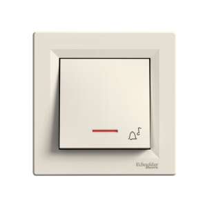 Schneider EPH1700123 ASFORA Leuchtfeuer/Glocke/Federanschluss/beige einpoliger Taster 104807051 - Schneider Schalter