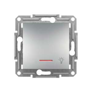 Schneider EPH1800161 ASFORA einpoliger Drucktaster mit Anzeigeleuchte, Aluminium - Schneider Schalter