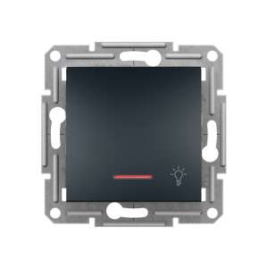 Schneider ASFORA einpoliger Drucktaster Lichtschalter mit Anzeigeleuchte, anthrazit - Schneider Schalter