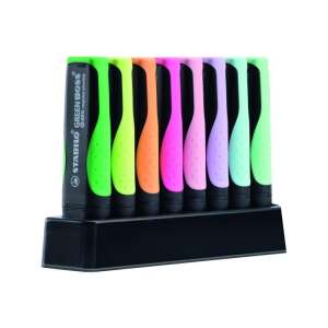 Stabilo GREEN BOSS Pastel Textmarker-Set mit 8 Stück, 83% recyceltem Kunststoff, in einem schwarzen Ständer - Schreibwaren