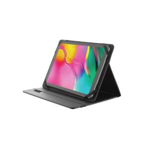 Trust Primo Folio Eco 10 hüvelykes fekete tablet tok, ferde nézet, a táblagép álló üzemmódban - Trust