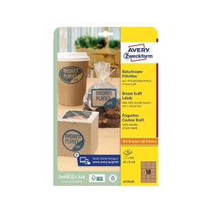 Avery L7110-25 62x42mm Recyceltes braunes Kraft-Etikett 104810785 - Avery