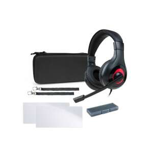 Nacon Essential Pack Nintendo Switchhez, fekete headset, hordtáska, képernyővédő, játék kártyatartó, pántok - Nacon