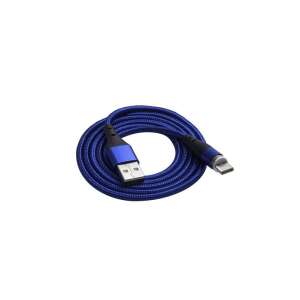 Akyga AK-USB-42 1m USB-C - USB-A mágneses adat- és töltőkábel, kék - USB kábel