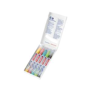 Set de 5 markere acrilice permanente Edding, culori pastel, cutie deschisă, markere în cutie - Markere