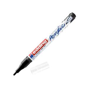 Marker acrilic Edding 5300 negru, lățime linie 1-2 mm, pentru pânză, hârtie și alte suprafețe - Markere