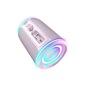 Energy Sistem Urban Box Supernova rózsaszín Bluetooth hangszóró RGB világítással, bemenetek és vezérlők láthatóak - Energy Sistem