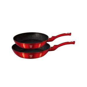 Berlinger Haus BH/1612NF 2-teiliges Bratpfannen-Set, rot, antihaft, Marmorbeschichtung - Koch- & Backgeschirr