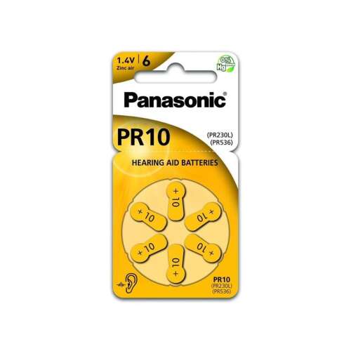 Panasonic PR10 hallókészülék elemek, cink-levegő, 1,4V, 6 db-os csomag - Panasonic
