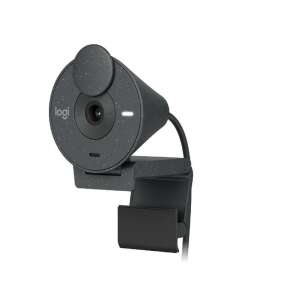 Cameră web Logitech Brio 300, gri grafit, 1080p, 30 fps, 2MP, unghi de vizualizare 70°, conectare USB-C - Logitech Camere web