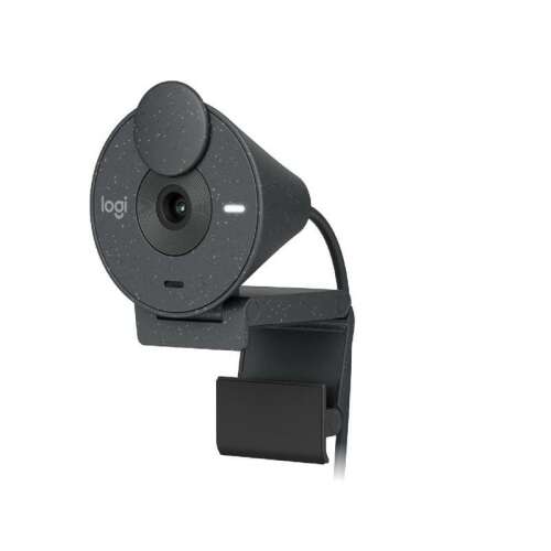 Cameră web Logitech Brio 300, gri grafit, 1080p, 30 fps, 2MP, unghi de vizualizare 70°, conectare USB-C