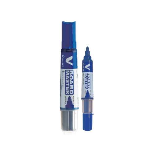 Pilot BeGreen V-Board Master Whiteboard-Marker, blau, austauschbare Tintenpatrone, runde Spitze, 2,3 mm Strichstärke