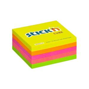 Stick'n Cube Neon Mix Selbstklebende Notizblöcke, 250 Blatt, 51x51 mm - Notizblöcke