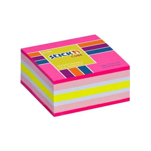 Stick'N Cube neon pink mix öntapadós cetlik, 250 lap