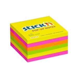 Stick'N Pop-Up Notes, 76x76mm, 100 Blatt pro Block, Neon-Mix, 6 Blöcke pro Packung - Notizblöcke
