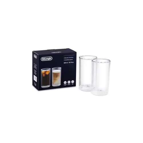 DeLonghi Cold Brew poharak, 2 db-os szett, 300 ml, duplafalú, tiszta öveg