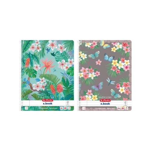 Herlitz Ladylike x.book A4-es spirálfüzet virágmintával - Herlitz