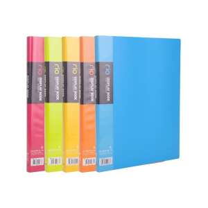 Deli Rio A4 20 zsebes bemutató mappa, vegyes színek, kemény borító, PP, feliratozható - Bemutatómappa