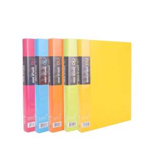 5 db Deli Rio A4 bemutató mappa, 40 zsebbel, vegyes színben, kemény borítóval, PP, feliratozható - Bemutatómappa