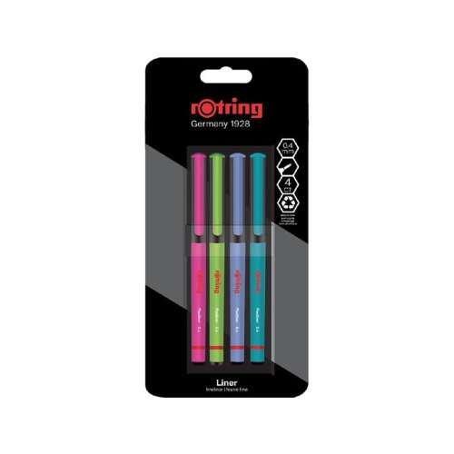 Set de 4 pixuri Rotring Liner cu culori asortate
