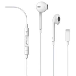 Devia Star Lightning weiße Kopfhörer mit Lightning-Anschluss, Nahaufnahme - Devia