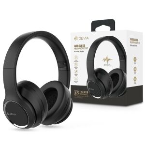 Devia ST379512 schwarze kabellose Kopfhörer mit Verpackung - Devia