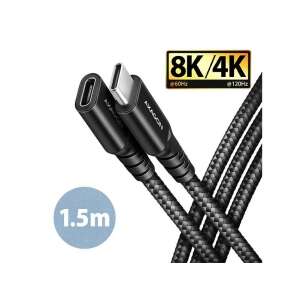 Cablu prelungitor Axagon BUCM32-CF15AB USB-C la USB-C, 1,5 m, negru, suportă transfer de date de 20 Gbps și video 8K/4K - AXAGON