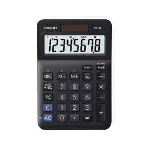 Casio MS-8F Tischrechner, schwarz, mit großem Display, Mehrwertsteuerberechnung, Währungsumrechnung, Batterie und Solarbetrieb - Casio