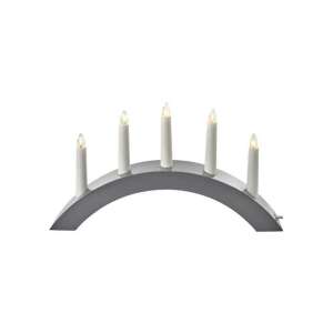 Emos DCAZ02 5-Licht LED Kerzenbogen, warmweiß, grau, 20x38 cm - Kerzen