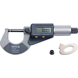 YATO Cyfrowy mikrometr 0-25 mm +/- 0,01 mm, narzędzie pomiarowe do precyzyjnych pomiarów - Yato Multimetr