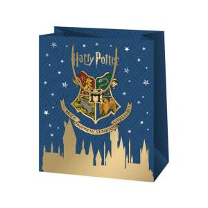 Geantă cadou Harry Potter cu castelul Hogwarts și stemele caselor - Ambalaje cadouri