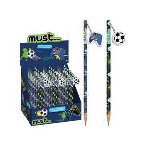 Must... Bleistift mit Radiergummi, Fußball- und Videospiel-Design, Packung mit 24 Stück - Graphitstifte